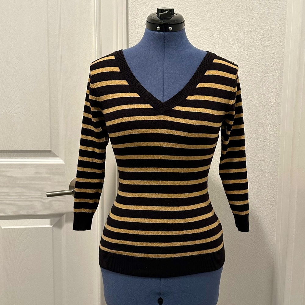 Black and Tan Striped H&M Sweater